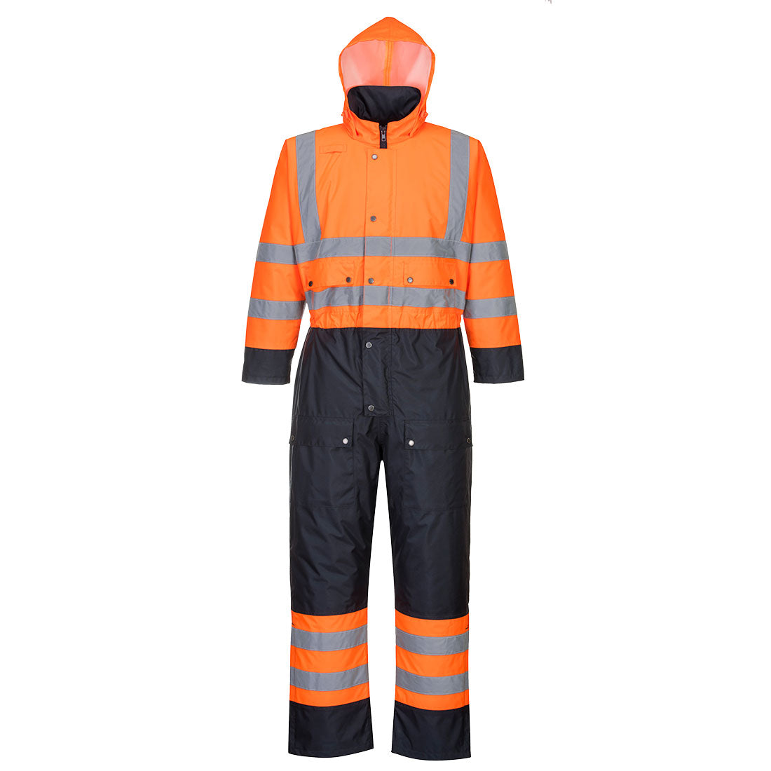 Portwest Hi-Vis Contrast Winter Coverall - Orange/Navy - S485 Small / Orange - Overlook Boots