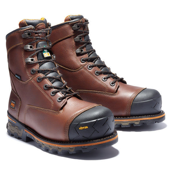 Timberland PRO Men's Boondock 8" Composite Toe Waterproof 200G Insulated Work Boot - Brown - TB189646214 7 / Medium / Brown - Overlook Boots