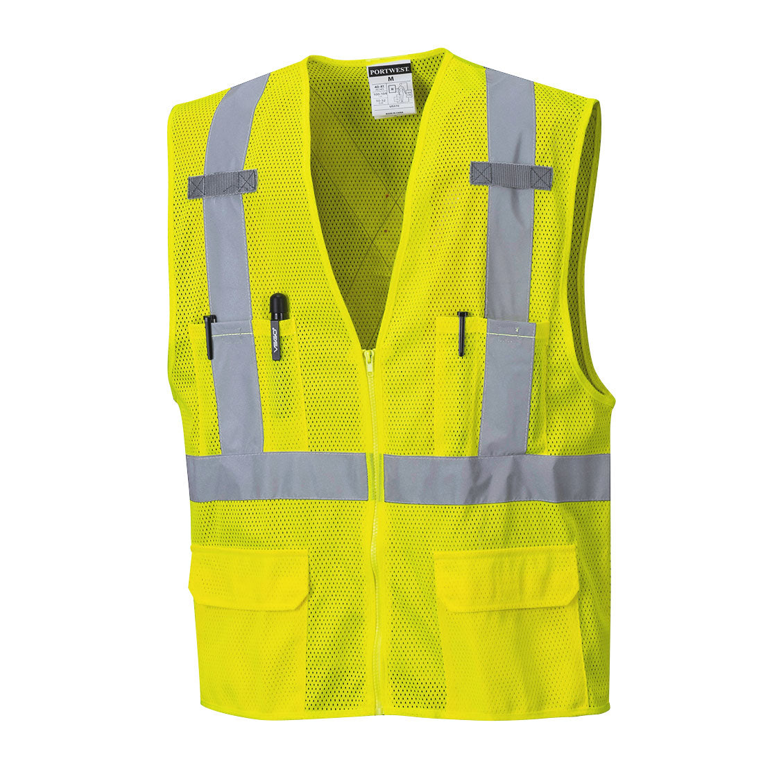 Portwest Atlanta Hi-Vis X Back Executive Vest - Yellow - 12 Pack - US370 Medium / Yellow - Overlook Boots