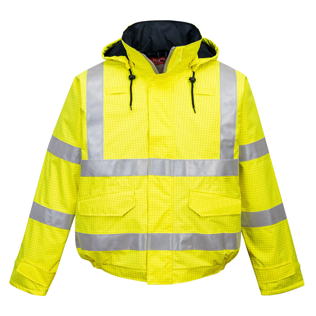 Portwest Bizflame Rain Hi-Vis Antistatic Insulated FR Bomber Jacket - Yellow - US773 Medium / Yellow - Overlook Boots