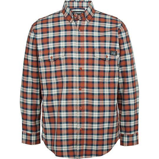 Wolverine Men's Flame Resistant Plaid Long Sleeve Twill Shirt - Russet - W1203980-607 Small / Russet Plaid - Overlook Boots