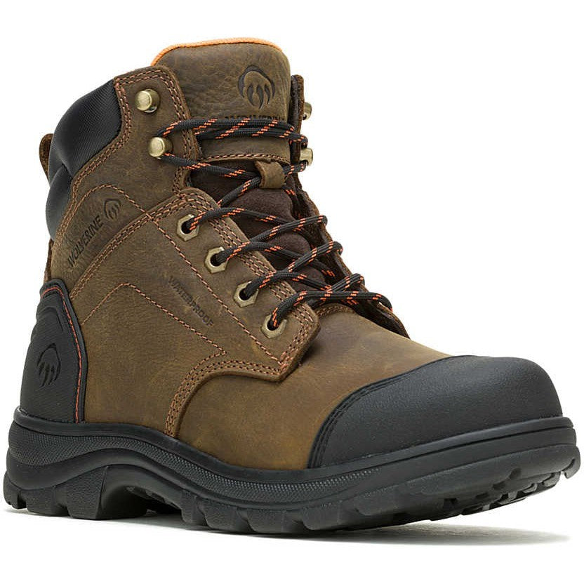 Wolverine Men's Carlsbad 6" Cap Soft Toe Waterproof Work Boot -Brown- W240055 7 / Medium / Brown - Overlook Boots