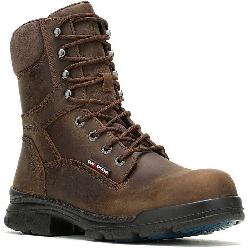 Wolverine Men's Durashocks Slip Resistant Icon 8" Soft Toe Waterproof Work Boot - Brown - W240029 7 / Medium / Black - Overlook Boots