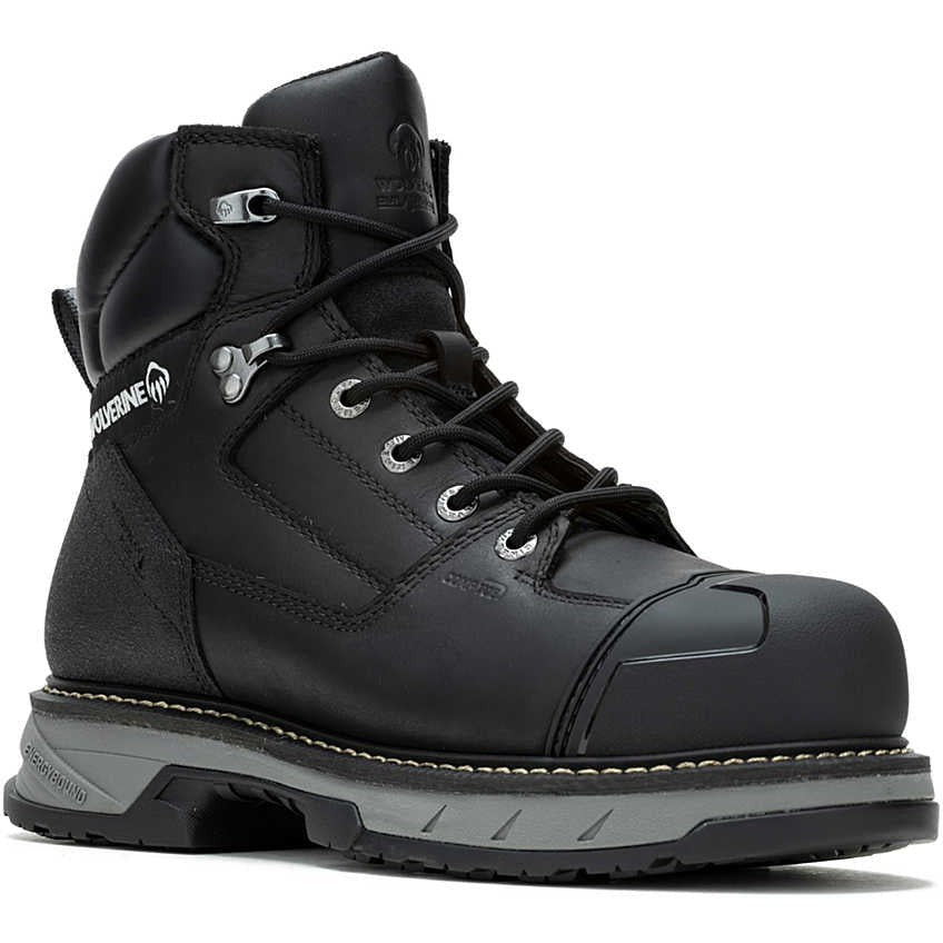 Wolverine Men's Reforce Heavy Duty 6" Composite Toe Waterproof Work Boot Black W241112 7 / Medium / Black - Overlook Boots