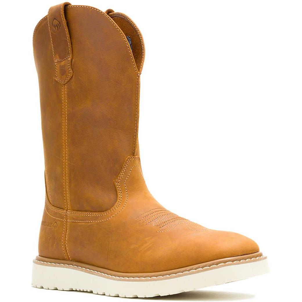 Wolverine Men's Bronc 10" Soft Toe Wellington Work Boot - Birch - W250046 5 / Medium / Brown - Overlook Boots