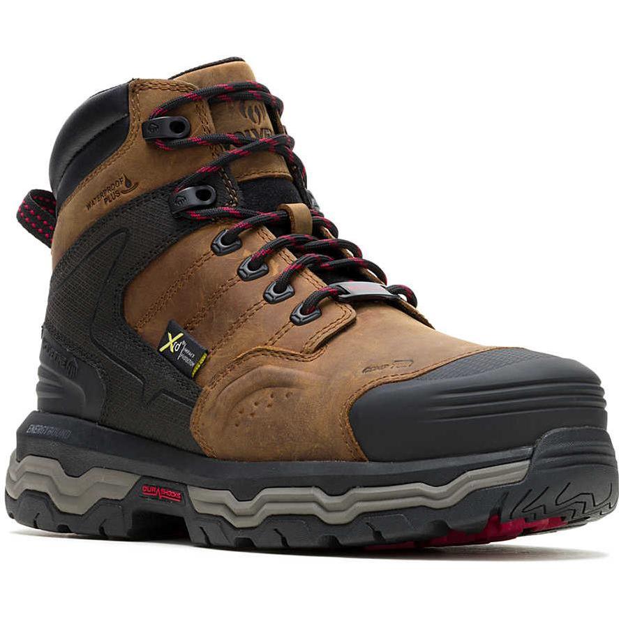 Wolverine Men's Alpha Ft 6" Waterproof Infinity System MetGuard Work Boot W261058 7 / Medium / Dark Tan - Overlook Boots