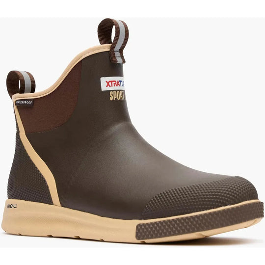 Xtratuf Ankle Deck Sport Bota de Cubierta para Hombre, 6 Pulgadas, Impermeable, Antideslizante - Café - XADSM901