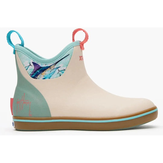 Xtratuf Women's Guy Harvey 6" Waterproof Ankle Deck Boot - White - XWABGH10 - Overlook Boots