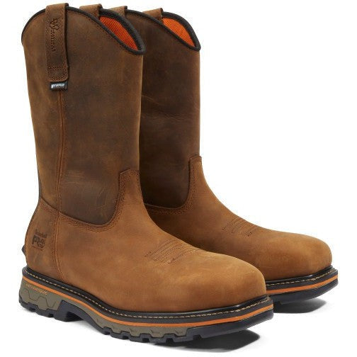 Timberland Pro Men's True Grit Pull On Composite Toe Waterproof Work Boot - Brown - TB1A24BH214 7 / Medium / Brown - Overlook Boots