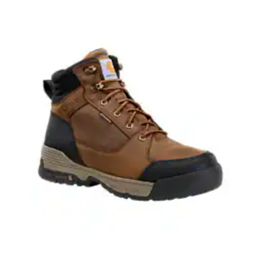 Carhartt Men's Force HD 6" Soft Toe Waterproof Work Boot- Brown- FX6103-M 7 / Medium / Bison Brown Oil Tan - Overlook Boots