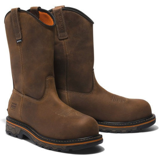 Timberland Pro Men's True Grit Pull On Composite Toe Waterproof Work Boot- TB1A5WZB214 7 / Medium / Brown - Overlook Boots