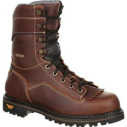 Georgia Men's Amped Lightweight 9" Logger Composite Toe Waterproof Work Boot - Brown - GB00238 7 / Medium / Brown - Overlook Boots