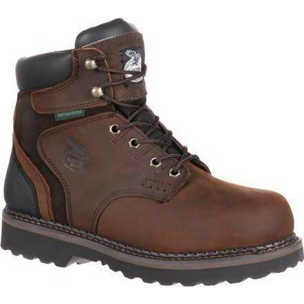 Georgia Men's Brookville 6" Waterproof Work Boot - Brown - G7134 8 / Medium / Dark Brown - Overlook Boots