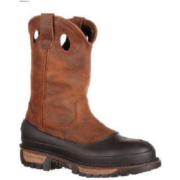 Georgia Men's Muddog Steel Toe Wellington Waterproof Work Boot - Brown - G5594 8 / Medium / Brown - Overlook Boots