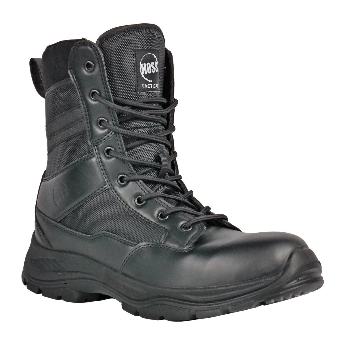 Hoss Men's Watchman 8" Soft Toe Side Zip Work Boot - Black - 80180 6 / Medium / Black - Overlook Boots