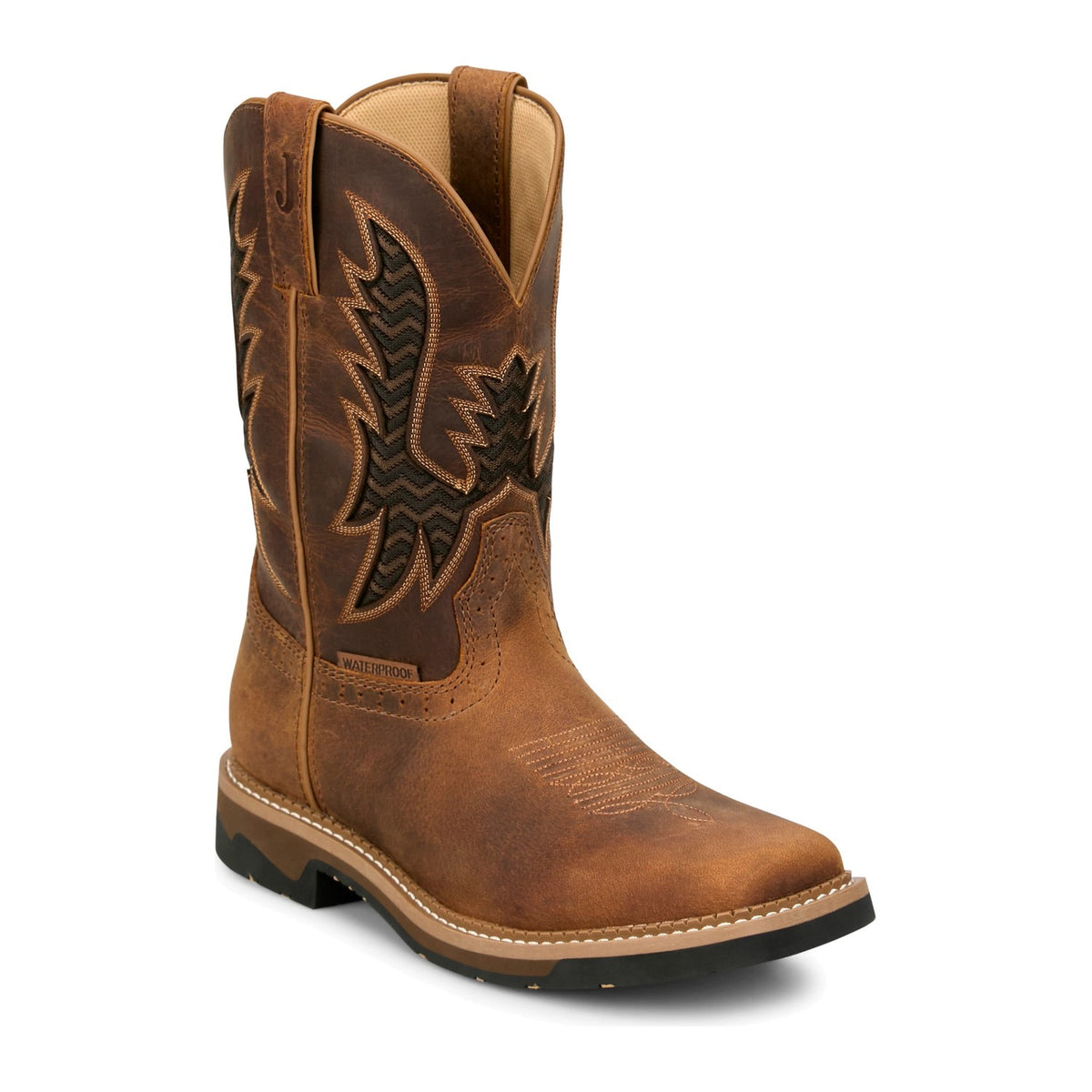 Justin Men's Bolt 11" Soft Toe Waterproof Western Work Boot - Brown - SE4131 7 / Medium / Brown - Overlook Boots