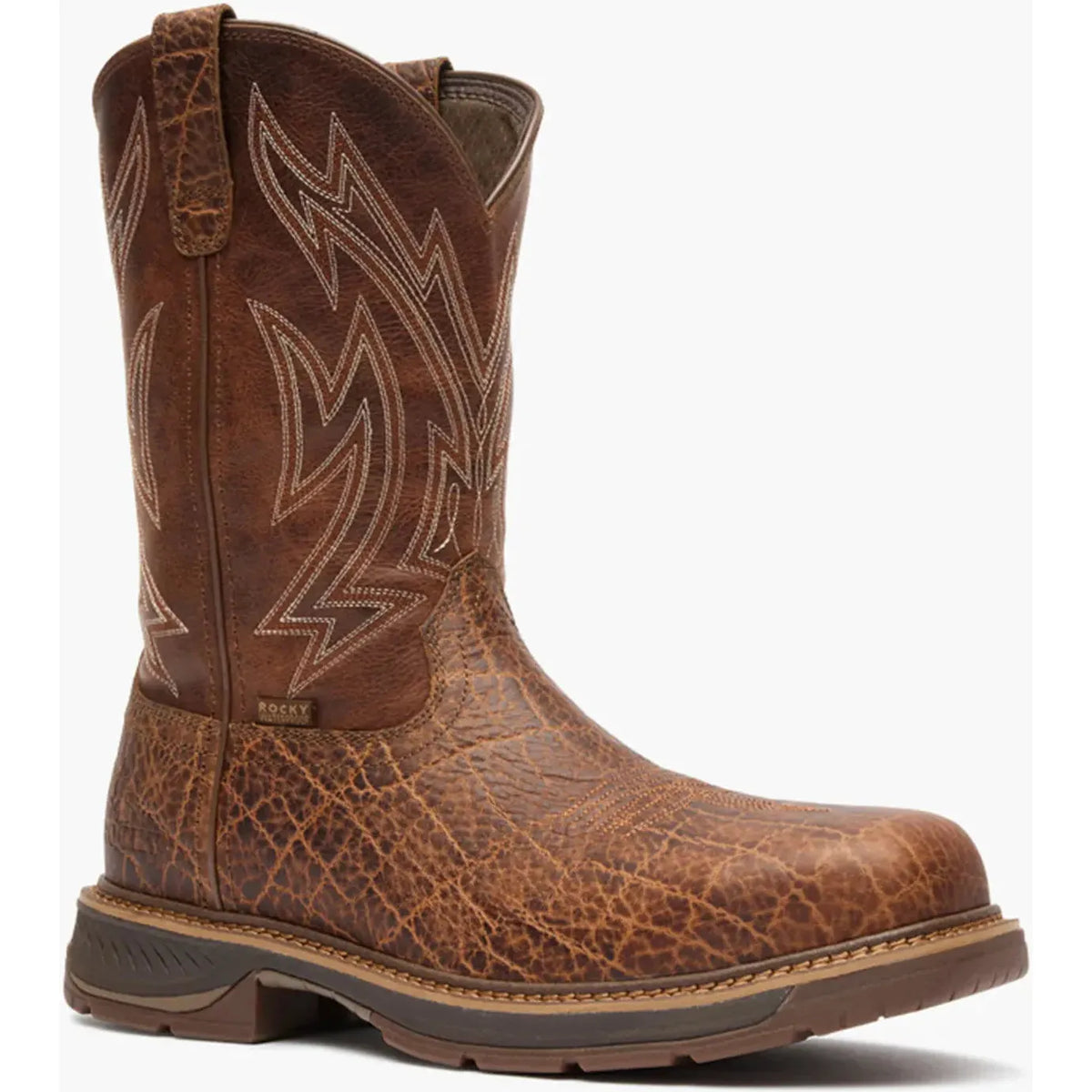 Rocky Men's Ride Lte 11" Carbon Toe Waterproof Western Work Boot- Brown- RKW0475 7 / Medium / Brown - Overlook Boots
