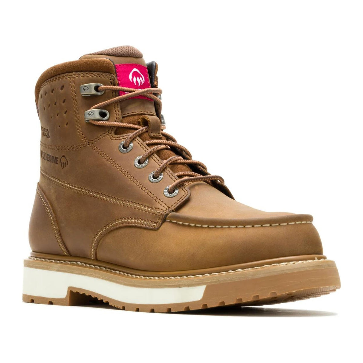Wolverine Men's Reloader 6" Soft Toe Waterproof Moc Toe Work Boot - Dark Tan - W260086 7 / Medium / Dark Tan - Overlook Boots