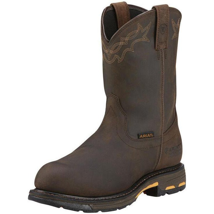 Ariat Men's WorkHog 10" Composite Toe Waterproof Work Boot - Oily Distressed Brown - 10001200 7 / Medium / Brown - Overlook Boots