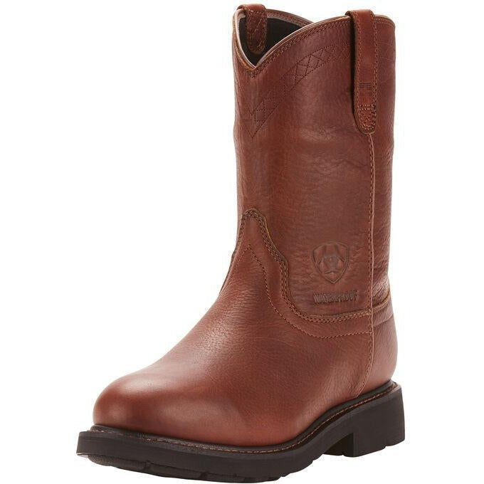 Ariat Men's Sierra 10" Soft Toe Waterproof Work Boot - Sunshine - 10002385 7 / Medium / Brown - Overlook Boots