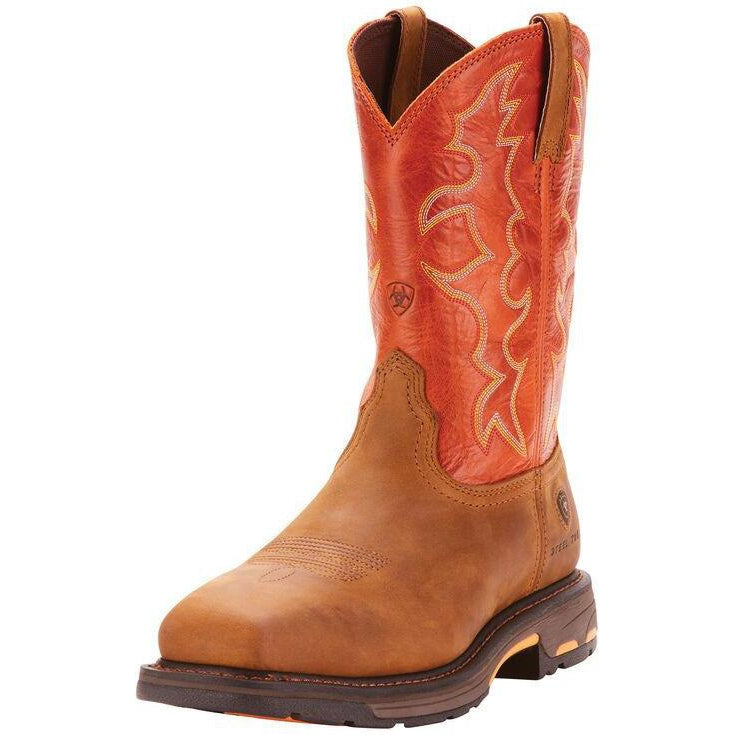 Ariat Men's WorkHog 11" Wide Square Steel Toe Work Boot - Dark Earth - 10006961 6 / Medium / Brown - Overlook Boots