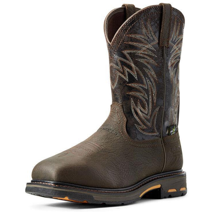 Ariat Men's WorkHog 11" Wide Square Composite Toe Waterproof MetGuard Work Boot - Bruin Brown - 10016265 7 / Medium / Brown - Overlook Boots