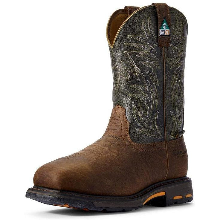 Ariat Men's WorkHog CSA 11" Wide Square Composite Toe MetGuard Work Boot - Ridge Brown - 10017174 7 / Medium / Brown - Overlook Boots
