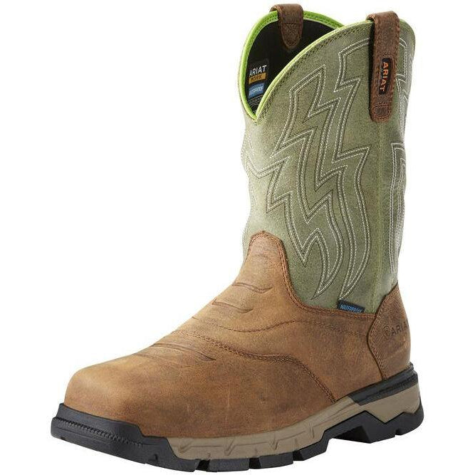 Ariat Men's Rebar Flex 10" Composite Toe Waterproof Western Work Boot - 10021486 7 / Medium / Brown - Overlook Boots