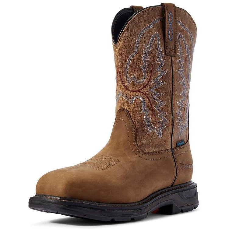 Ariat Men's WorkHog XT 11" Soft Toe Waterproof Work Boot - Distressed Brown - 10031474 7 / Medium / Brown - Overlook Boots