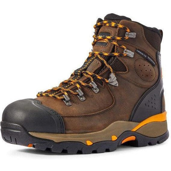 Ariat Men's Endeavor 6" Carbon Toe Waterproof Work Boot - Brown - 10031591 7 / Medium / Brown - Overlook Boots