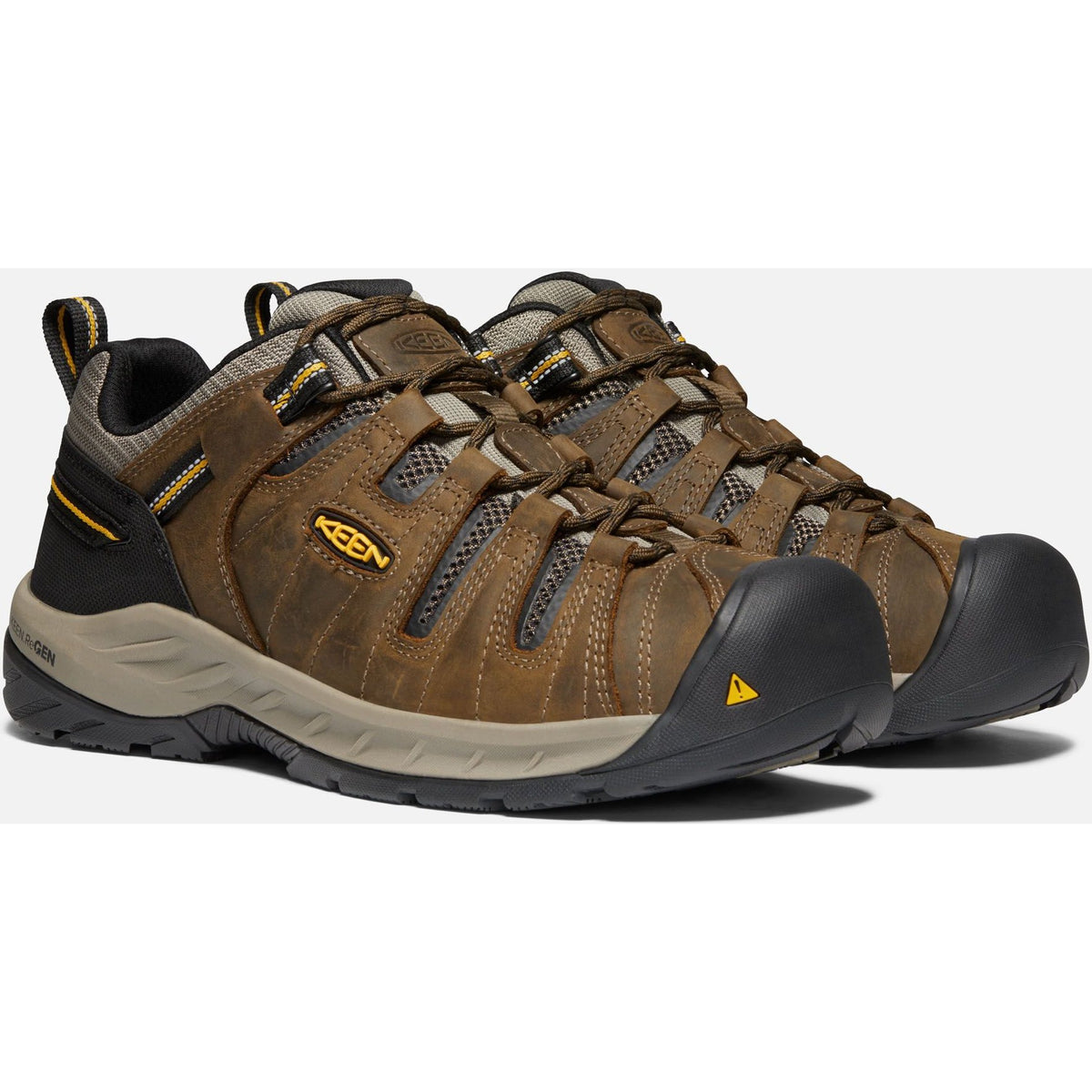 KEEN Utility Men's Flint II Soft Toe Work Shoe - Cascade Brown/Golden Rod - 1023241 7 / Medium / Cascade Brown/Golden Rod - Overlook Boots