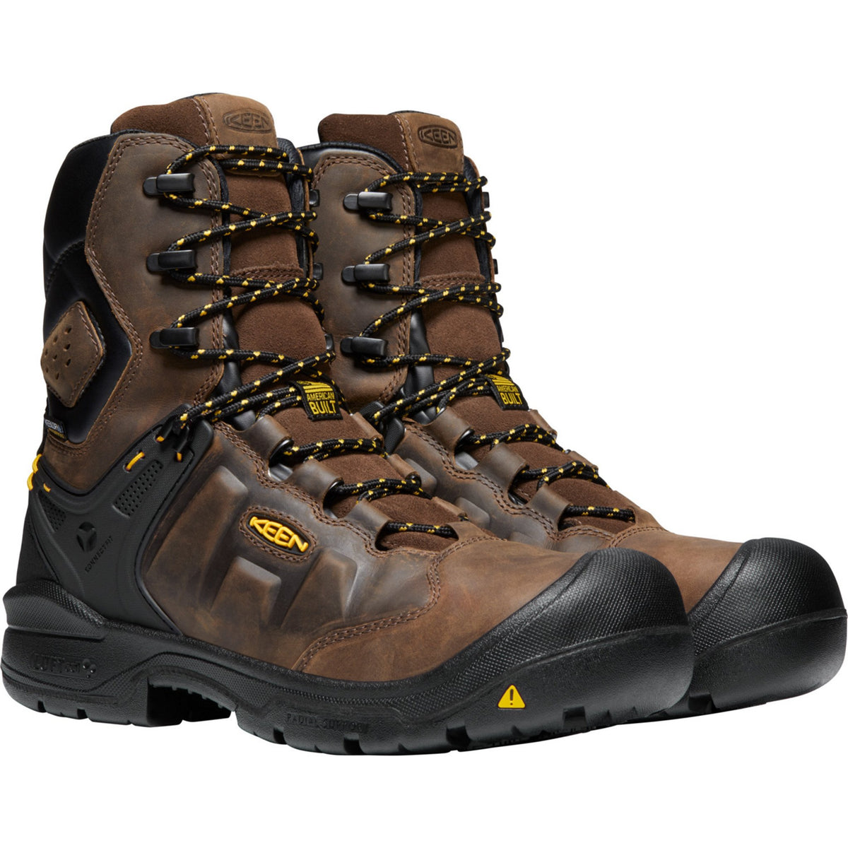 Keen Utility Men's Dover 8" Carbon-Fiber Toe American Built Waterproof Work Boot - Brown - 1024186 7 / Medium / Brown - Overlook Boots