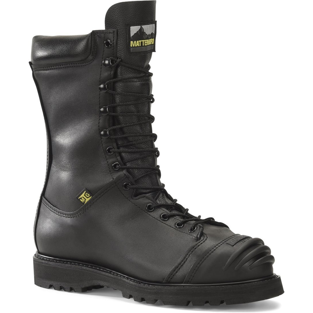 Matterhorn Men's Banksman 10" Steel Toe Waterproof Metguard Puncture Resistant USA Made Work Boot 12255 5 / Medium / Black - Overlook Boots