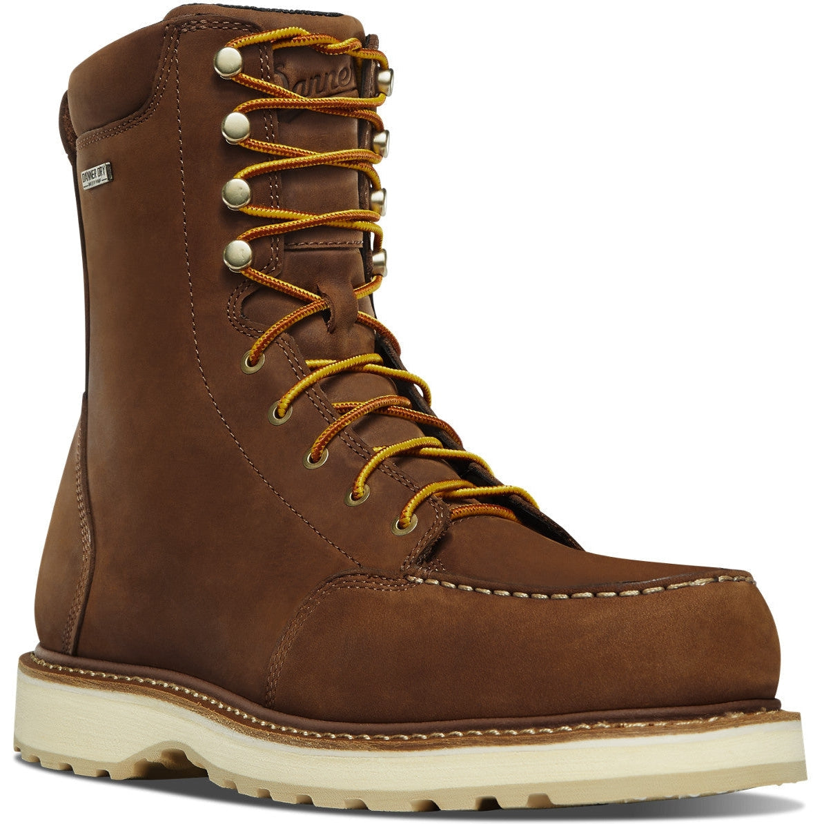 Danner Men's Cedar River 8" Waterproof Plain Moc Toe Work Boot - Brown - 14302 - Overlook Boots