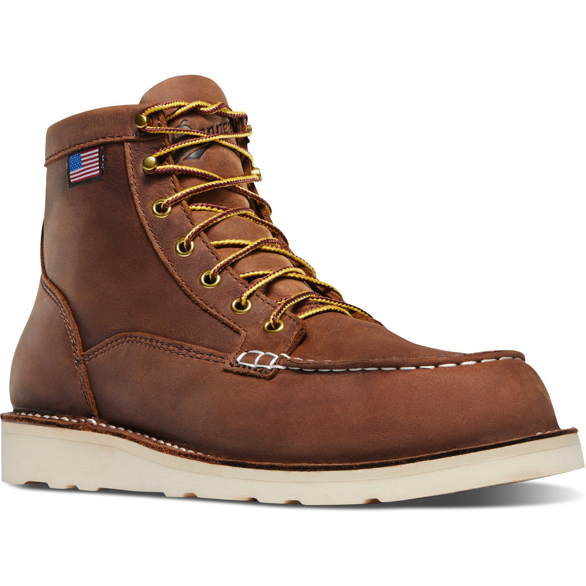Danner Men's Bull Run 6" Moc Toe USA Made Wedge Work Boot - Tobacco - 15573 7 / Medium / Tobacco - Overlook Boots
