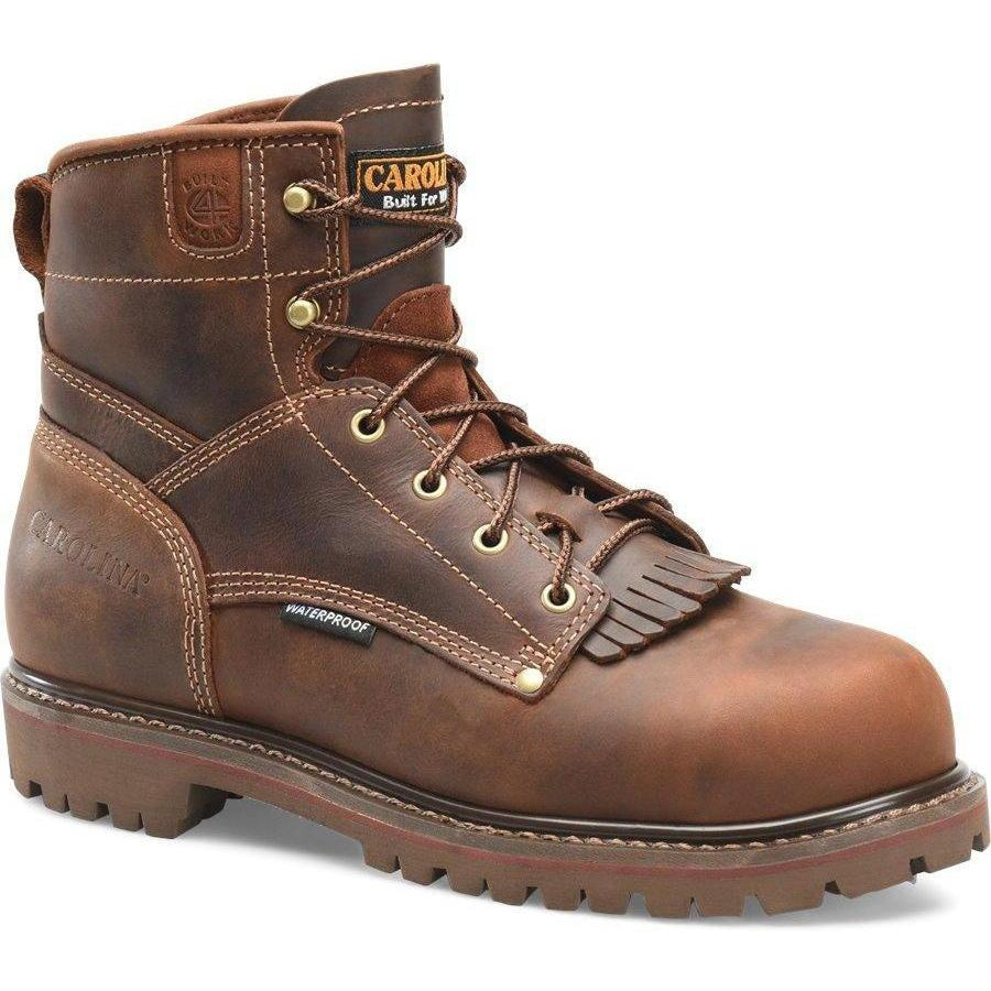 Carolina Men's 28 Series 6" Soft Toe Waterproof Grizzly Work Boot - Brown - CA7028 7 / Medium / Brown - Overlook Boots