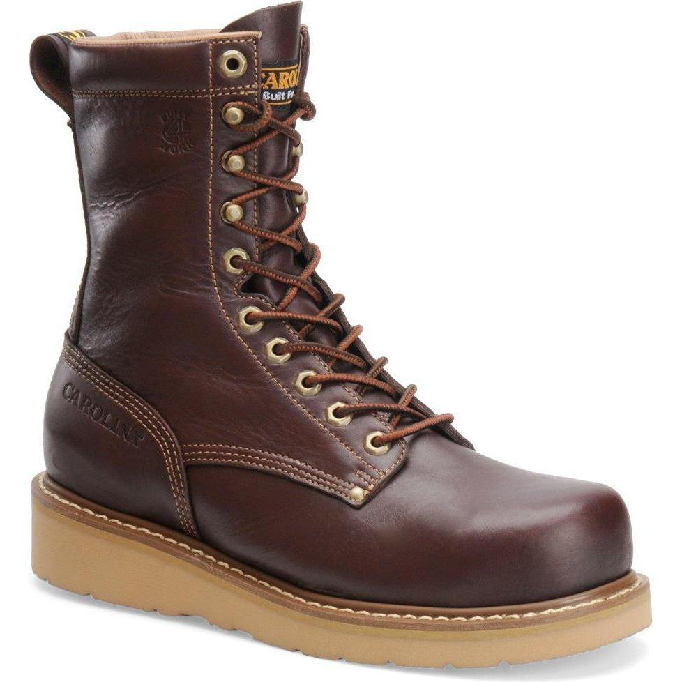 Carolina Men's Amp Hi 8" Broad Toe Wedge Work Boot - Dark Oak - CA8049 7 / Medium / Dark Oak - Overlook Boots