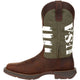 Durango Men's Rebel Army Green USA Print 12" Square Toe Western Boot - Overlook Boots