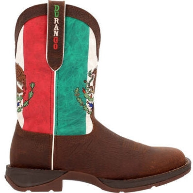 Durango Men's Rebel By Mexico Flag 11" Square Toe Western Boot -Brown- DDB0430 6 / Medium / Brown Mexico Flag - Overlook Boots