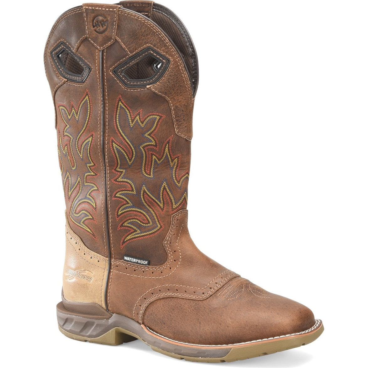 Double H Men's Phantom Rider 13" Waterproof Wide Square Toe Roper Work Boot -Brown- DH5378 7.5 / Medium / Brown - Overlook Boots