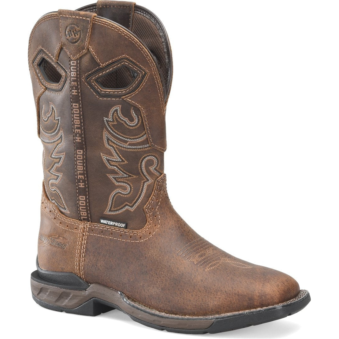 Double H Men's Phantom Rider 11" Waterproof Wide Square Toe Work Boot -Brown- DH5380 7.5 / Medium / Brown - Overlook Boots