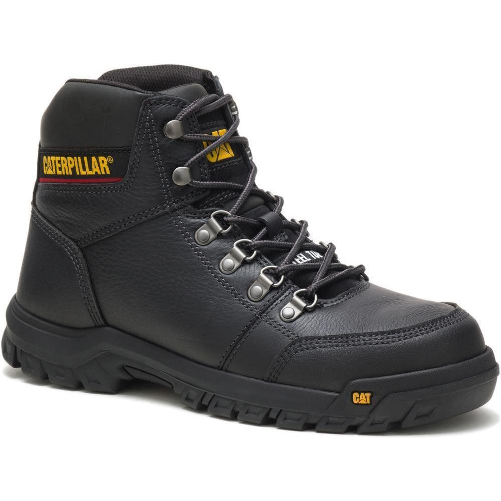 CAT Men's Outline Steel Toe EH Slip Resistant Work Boot - Black - P90800 7 / Medium / Black - Overlook Boots