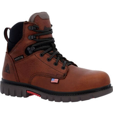 Rocky Men's Worksmart 6" Waterproof Composite Toe Work Boot -Brown- RKK0401 8 / Medium / Brown - Overlook Boots