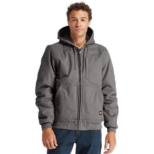 Timberland PRO Gritman Chamarra de Lona con Forro para Hombre, Con Capucha - Pewter - TB0A1VB4060