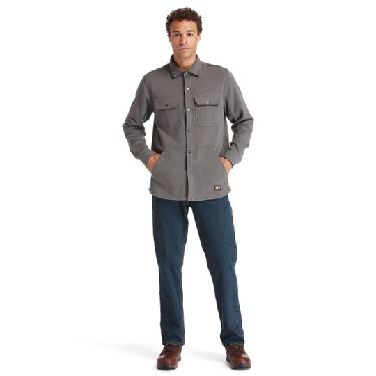 Timberland Pro Men's Mill River Fleece Work Shirt Jacket - Pewter - TB0A1VCQ060 - Overlook Boots