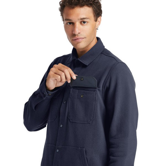 Timberland Pro Men's Mill River Fleece Work Shirt Jacket - Navy - TB0A1VCQ434 - Overlook Boots
