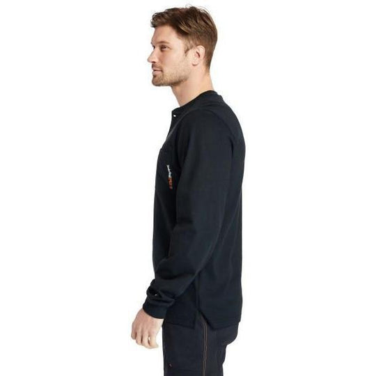 Timberland Pro Men's Flame Resistant Long Sleeve Work Henley - Black - TB0A23P4001 - Overlook Boots