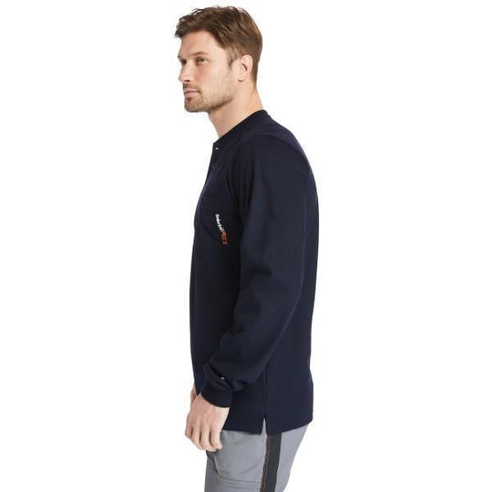 Timberland Pro Men's Flame Resistant Long Sleeve Work Henley - Navy - TB0A23P4410 - Overlook Boots