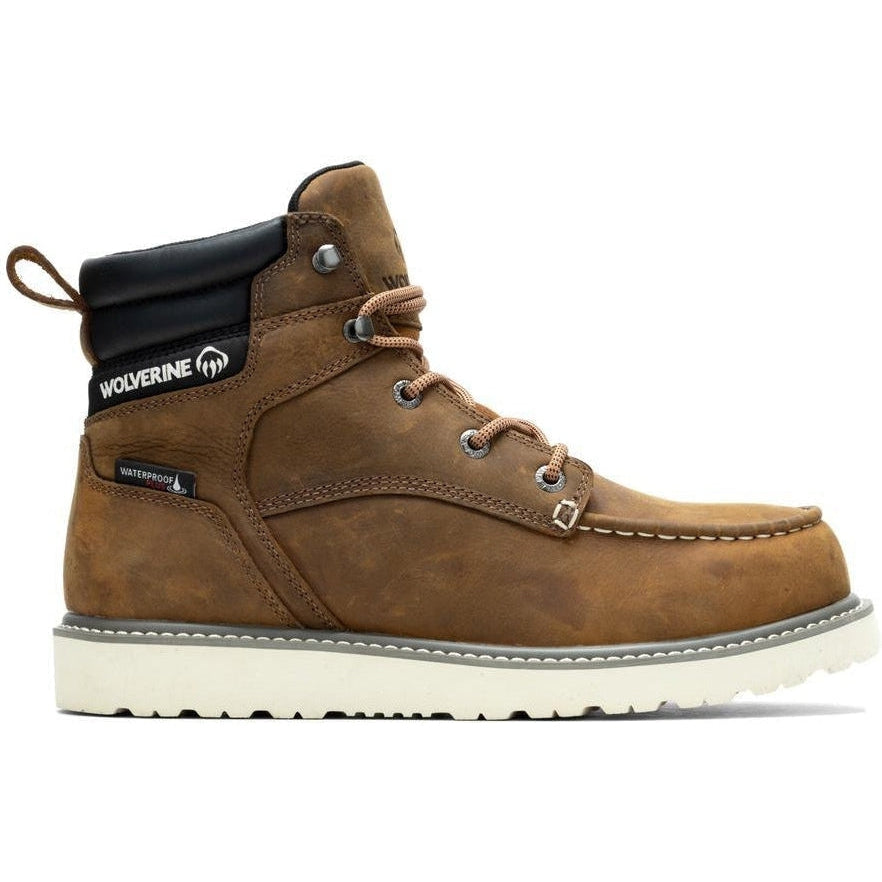 Wolverine Men's Trade Wedge 6" Soft Toe Waterproof Work Boot - Brown - W230042 6 / Medium / Brown - Overlook Boots