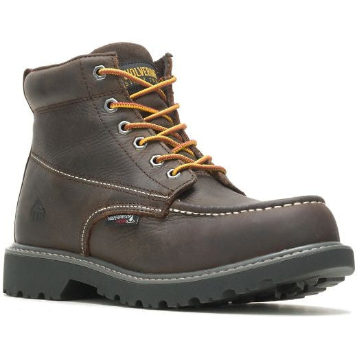 Wolverine Men's Floorhand 6" Steel Toe Waterproof Work Boot -Brown- W221048 - Overlook Boots